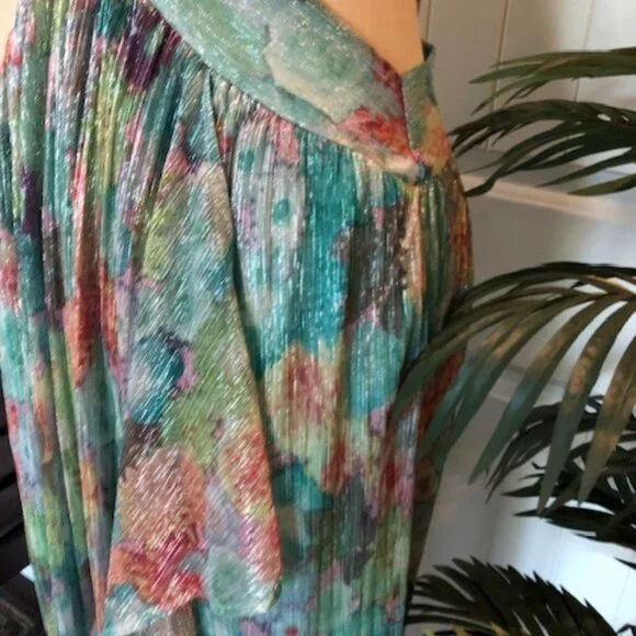 RAMY  BROOK Aqua Maxi Dress Sparkly Side Cutouts NEW  W/TAGS $495 Summer Wedding - Picture 5 of 7